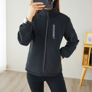 Autumn and Winter Polar Fleece Coat Snowflake Fleece Women's Fine Fleece Fleece Fleece Collar Thickened Cardigan Sports Outdoor Sweater