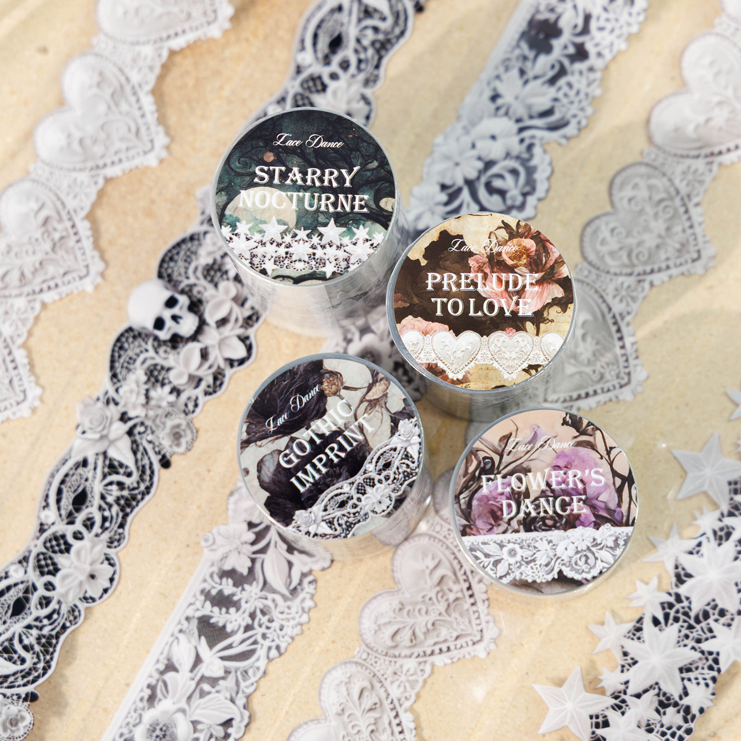 Ancient forest PET tape lace dance series single roll-in lace theme material decoration 4 options