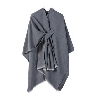 European and American Fashion Imitation Cashmere Bars Shawl Women's Summer High-end 2024 New All-match Split Cape Men's Outer