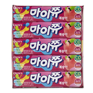 South Korea imported CROWN Corao sweet and sour fruit soft candy 44g strawberry grape Apple peach flavor candy