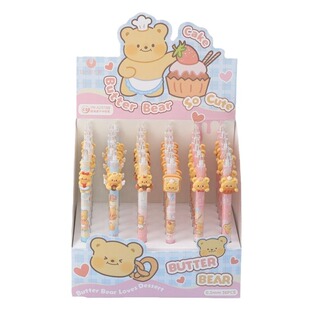 Youmei 2978 Butter Bear Patch Press Gel Pen Cute Cartoon Beating Pen CS Student Brush Pen