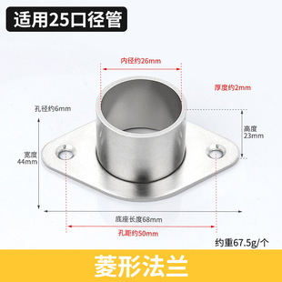 Stainless Steel Flange Seat Stainless Steel Round Tube Low Foot Base Clothes Hanging Rod Clothes Hanger Wardrobe Clothes Pipe Hook Factory Price
