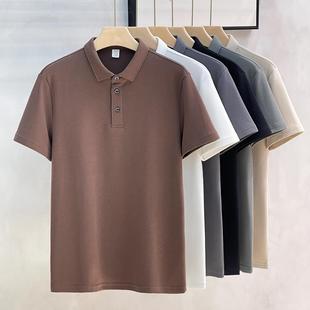 Тяжелый хлопок сплошной цвет рубашка POLO с лацканным воротником легкая деловая футболка с короткими рукавами для пригородных мужских весенних и летних рубашек