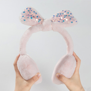 Warm bowknot earmuffs plush earmuffs Internet celebrity winter children warm earmuffs student cute earmuffs warm wholesale