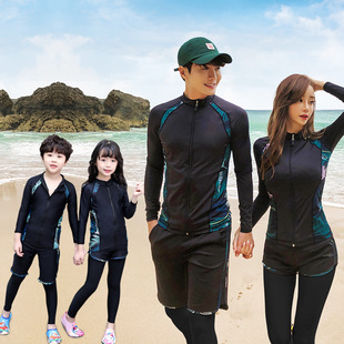 New Parent-Child Diving Suit Slimming Trousers Long-Sleeved Swimwear Sun Protection Couple Split Scuba Suit Surfer Suit Jellyfish Suit