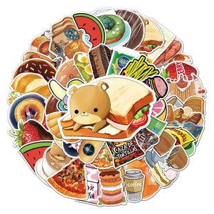 50 sheets no repeat food drink stickers car trunk guitar scooter computer cartoon graffiti stickers