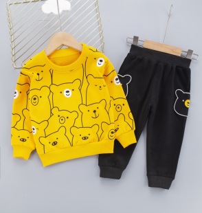 Children's Clothing Boys' Spring Clothing Suit Children's Spring 2021 New Arrival Children's Clothes Boy's Crewneck Sweater Handsome Fashionable