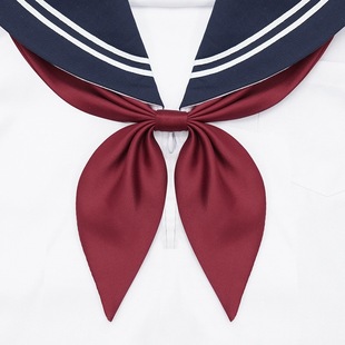 Goldfish Knot Japanese Solid Color Sailor Suit JK Uniform Big Feather Root Triangle Scarf Girls' Bow No Tie Collar Flower