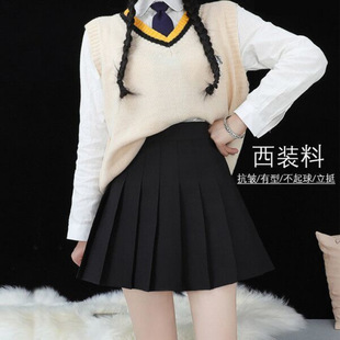 Short Skirt Pleated Skirt Spring and Summer High Waist 2025 New Black Skirt Summer Large Size A-Line Slim Plaid Skirt for Women