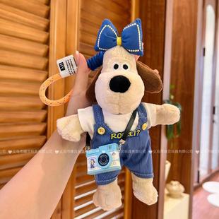 23cm Trendy Play Personality Button Strap Pants Handdog Cute Cartoon Mobile Phone Back Clip Crossbody Plush Doll Doll