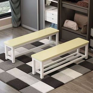 Long Stool Steel Wood Bench Shopping Mall Wooden Stool Bathroom Stool Shoe Changing Stool Dressing Room Bench Dining Table Stool Rest Sitting Stool