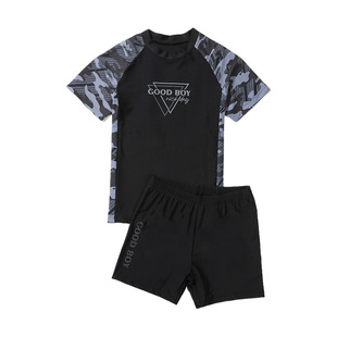 Children's Swimwear Boys' Big Children Split 2025 New Fat Children's Big Children's Hot Spring Swimming Trunks Youth Swimming suit