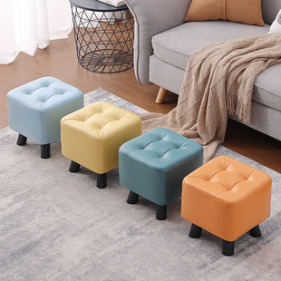 Small Stool Home Living Room Coffee Table Stool Solid Wood Sofa Stool Foot Door Changing Shoes Low Stool Creative Technology Cloth Stool