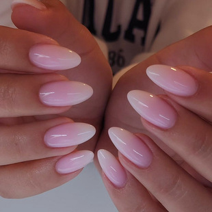 Cross-border exclusive for classic French gradient simple wear nail short manicure nail pieces 24 pieces fake nails wholesale