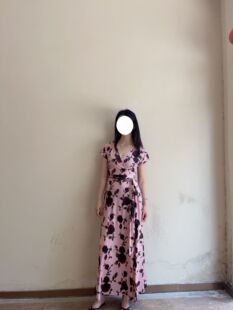 French Style Elegant Socialite New Rose Story Pink Wrap Dress Tight Waist Slimming dress Dress