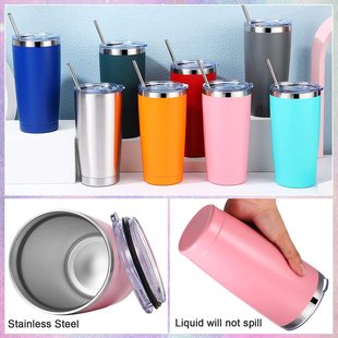Amazon Hot Sale 20oz Stainless Steel Car Cup Double Layer Stainless Steel Thermos Cup Car Portable Ice Cup