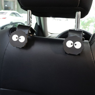 Cartoon Car Seat Back Hook Cute Black Charcoal Briquettes Car Rear Storage Hook Car Interior Decoration