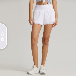 Прохладные солнцезащитные спортивные шорты Женские Nuls Naked Running Повседневные штаны для фитнеса и йоги Поддельные из двух частей Анти-легкая юбка Брюки