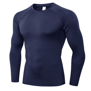 Fitness clothes men's long-sleeved quick-drying high elastic tights sports running training clothes breathable wicking T-shirt top