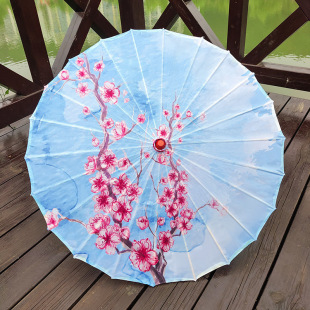 Factory rainproof oil paper umbrella stage hanfu decoration catwalk antique umbrella tung oil wedding decoration hanfu paper umbrella wholesale