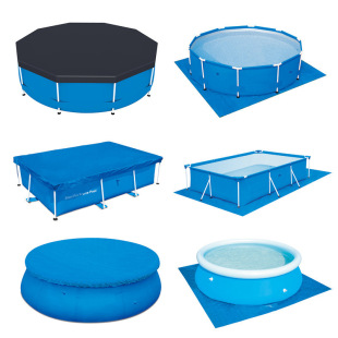 Swimming pool cover cloth PE woven tarpaulin waterproof rain cloth dustproof cover swimming pool floor cloth mat cloth round swimming pool cover cloth