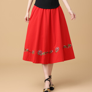 Square Dance Costume New suit Spring and Summer Classical Embroidered Embroidered Ethnic Short Sleeve Top Performance Dance Clothes