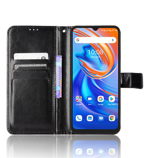Applicable to Youmi A13 mobile phone case card flip leather case Umidigi A13 Pro Crazy Horse pattern lanyard A13S case