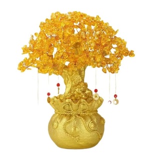 Topaz Lucking Money Tree Ornaments Home Living Room Wine Cabinet Hallway Decoration Small Fortune Tree Housewarming Opening Gift