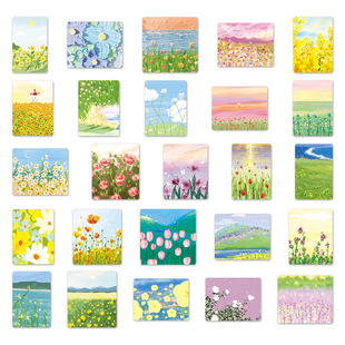 50 Flower Oil Painting Graffiti Personality Cross-border Small Fresh Goo Card DIY Water Cup Skateboard Luggage Sticker Waterproof