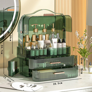 Light luxury cosmetics storage box dustproof transparent drawer desktop organizing box large capacity jewelry skin care products storage box
