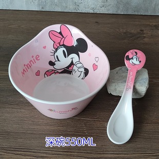 Disney Spiderman Strawberry Bear Children's Tableware Eating Bowl Household Soup Bowl Baby's Noodle Bowl Fall-resistant Heat Insulation Tableware