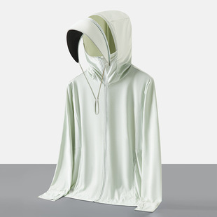 2024 New UPF100 + Ice Silk sun protection clothing women's summer ice sun protection clothing men's skin clothing fishing clothing coat
