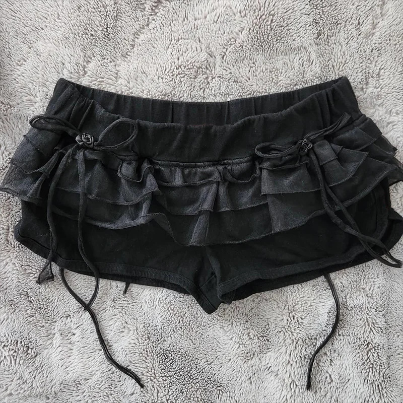 Cross-Border Summer New Style Lotus Leaf Lace Slimming Women's Floral Bow Elastic Band Cake Sweet Floral Skirt Pants for Women