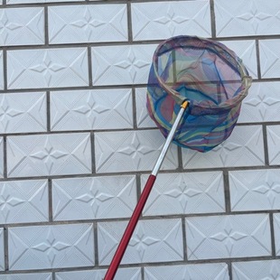 1 meter 2 section stainless steel double section small copy net fishing net telescopic positioning stainless steel copy net rod 25cm color copy