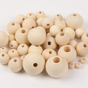 Wooden Ball Round Wooden Beads Hanger Wooden Ball Clothing Wooden Ball Packaging Box Wooden Beads Various Colors and Sizes