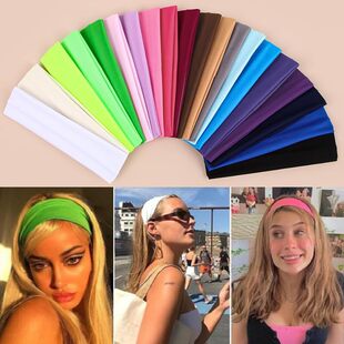 European and American Ladies Fashion Sports Headband Women's Yoga Hairband Soft Elastic High Elasticity Girls Sports Headband