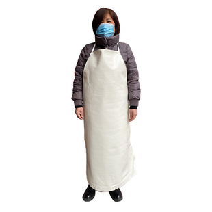 Extra large black leather apron kitchen waterproof oil-proof acid and alkali-resistant black white food factory slaughter house soft Pu apron