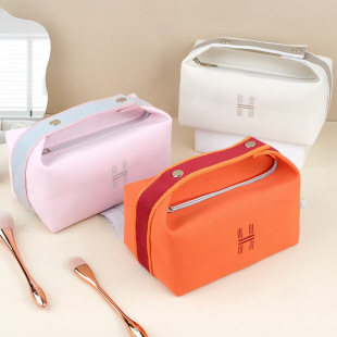 New Simple Portable Canvas Bag Lunch Box Cosmetic Bag Large Capacity Waterproof and Dustproof Storage Bag Wash Bag