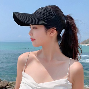 Traceless One-piece Sunscreen Hat Women's Summer UV Anti-ultraviolet Sun Hat Foldable Running Sports Travel Hat