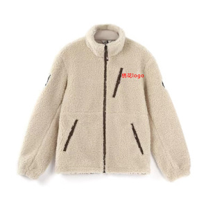 Beijia embroidery winter lamb fleece cotton-padded jacket embroidery logo foreign trade cross-border brand tide brand TNF stand collar male couple