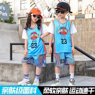 Children's Casual Sportswear Suit Short-sleeved Boys and Girls Elementary School Students Performance Suit Class Suit Training Suit Basketball Suit Summer