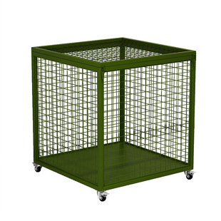 Army Green mobile net cage mobile pallet field supplies heavy storage cage with wheels mobile pallet accessories box