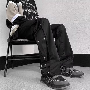 White skinny jeans men's American-style retro High Street straight pants loose Ruan handsome neutral wide-leg casual trousers