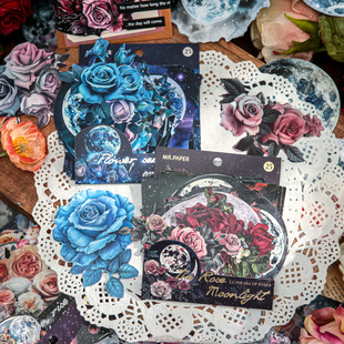 Mr. Paper Retro Material Paper Rose Moon Sea Series Dream Moon Flower Material Paper Hand Account Base Paper