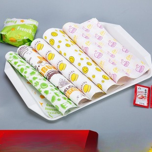 Sandwich Wrapping Paper Disposable Waterproof and Oil-proof Rice Bunch Chicken Roll Hamburger Paper Tray Paper Noodles Meal New Product