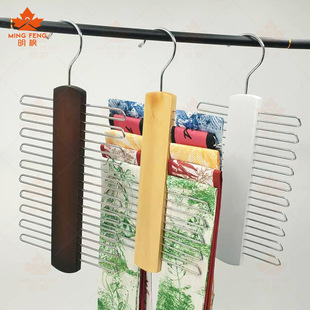 Cross-border solid wood tie rack multifunctional stockings rack log silk scarf small storage belt belt rack wholesale