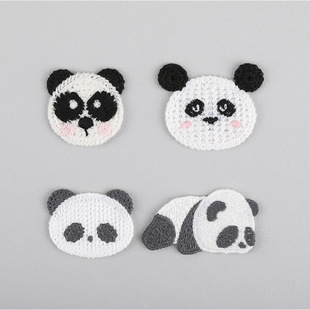 Chinese style Panda cloth woven label embroidered badge children hairpin material mobile phone shell shoes and hats decorative accessories 188