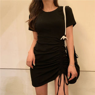 plus size Strap Short-sleeved dress Summer 2025 New Style Girlfriend Dress Female Student's Small Fresh Waist Slimming Skirt