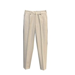 Autumn and Winter Semi-elastic waist woolen small suit pants men's Korean-style warm cropped casual pants versatile slim fit trousers