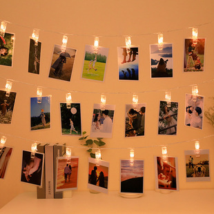 Hot sale Amazon LED clip light string photo clip string lights Christmas holiday wedding romantic room decorative lights